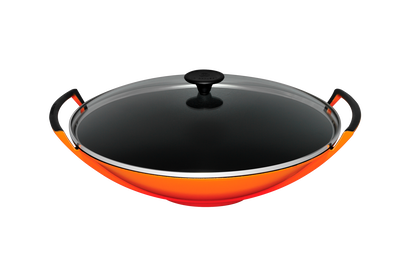 Cast Iron Wok with Glass Lid