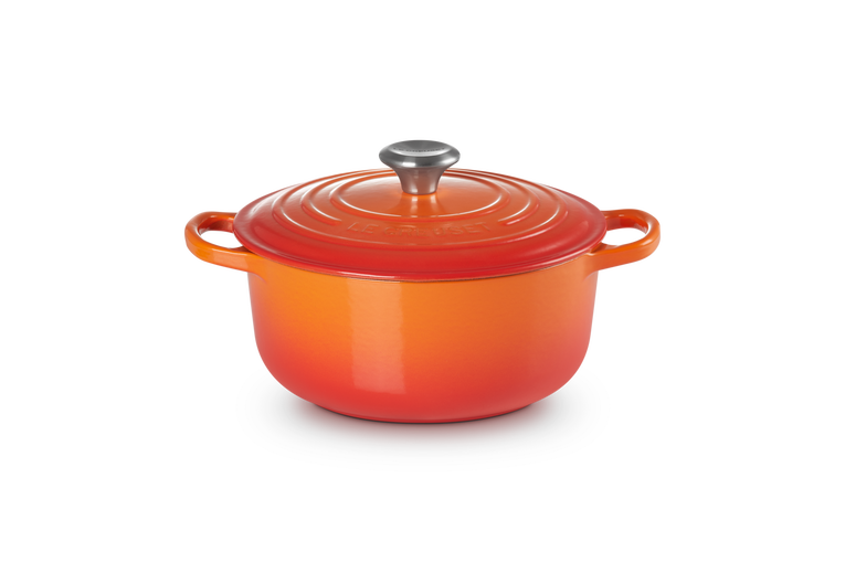 Faitout Cocotte Le Creuset Cast Iron Enamelled Orange French 