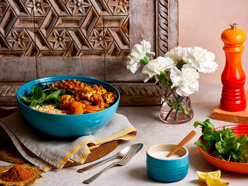 Roasted Curried Cauliflower & Butternut Squash Buddha Bowl