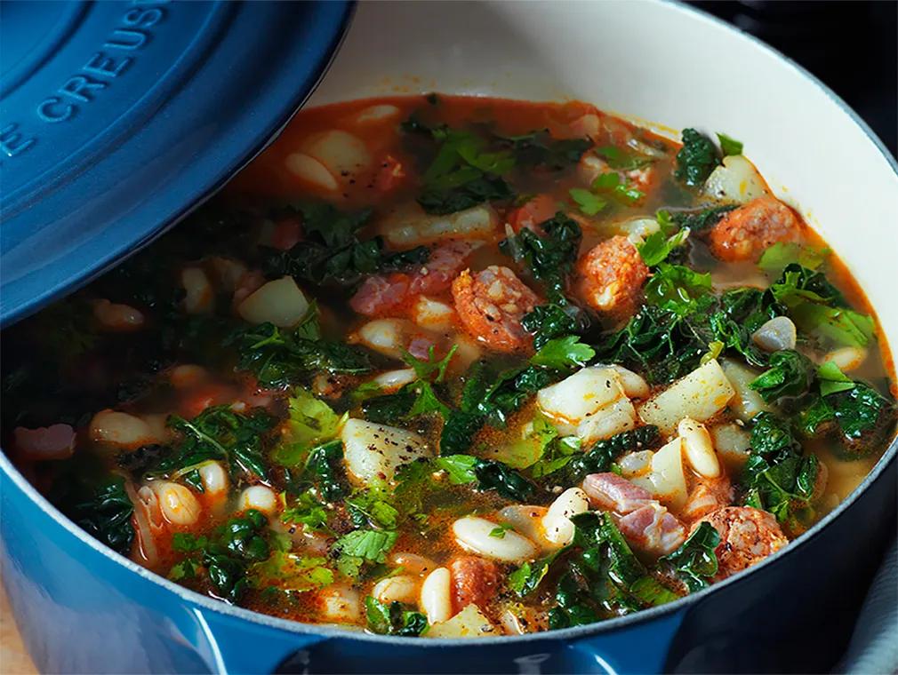 White Bean, Chorizo and Cavolo Nero Soup