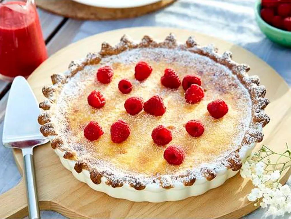 Raspberry & White Chocolate Tart with a Hazelnut Pastry Crust