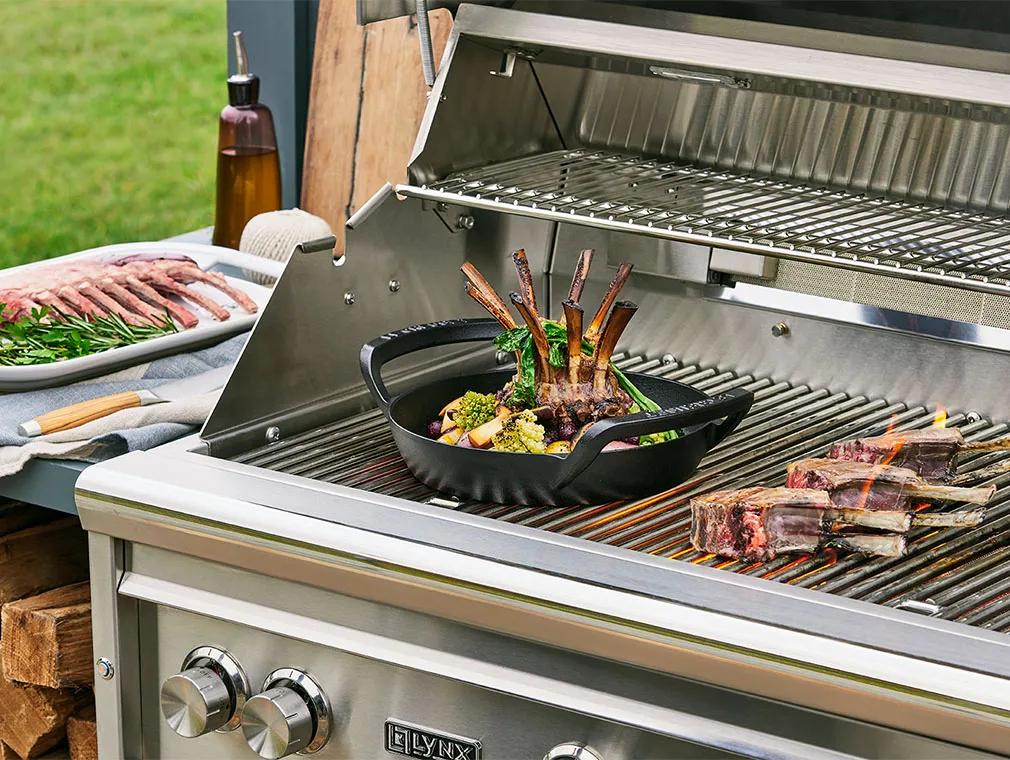 Grilled Lamb Crown Roast with Vegetables