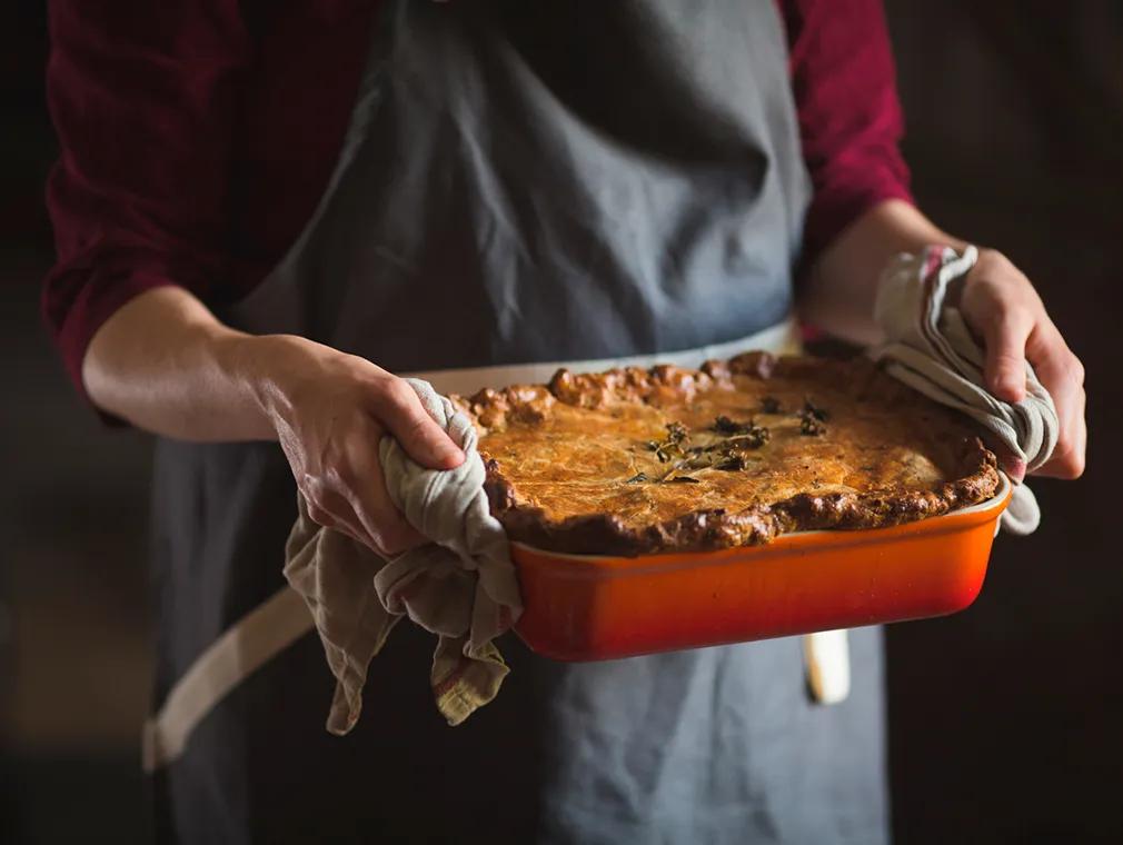 Chicken, Courgette, Spinach and Oregano Rustic Pie