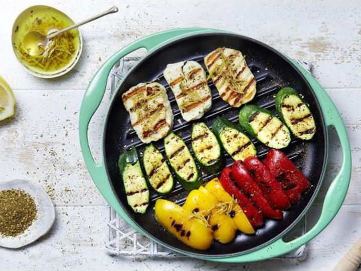 Grilled Halloumi Courgettes and Peppers