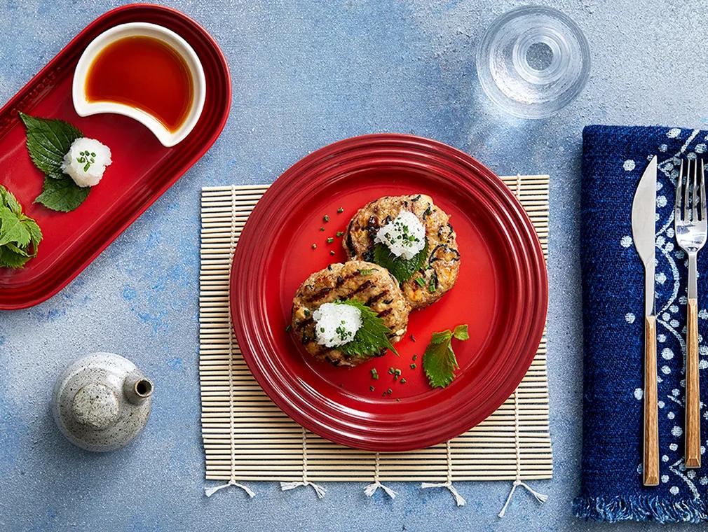 Pork, Tofu and Hijiki Patties with Ponzu Sauce