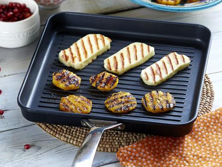 Chargrilled Halloumi with burnt Orange and Pomegranate